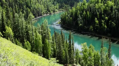 Mountain and lake Stock Footage 11680753