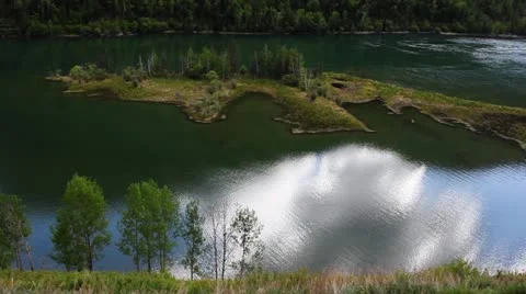 Mountain and lake Stock Footage 11680823