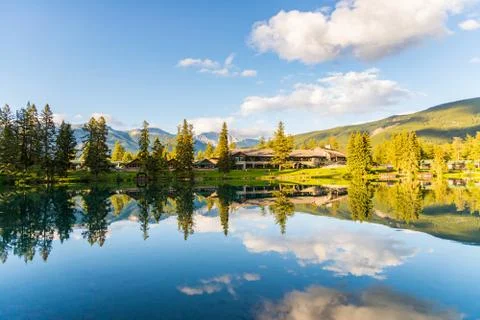 Mountain and Lake with reflection Stock Photos