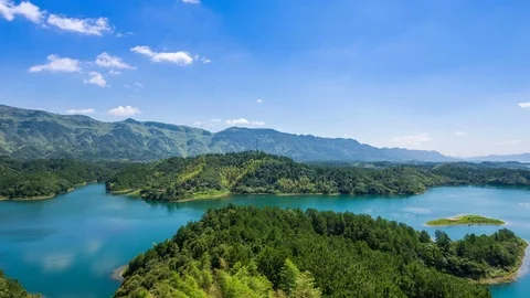 Mountain and lake Time Lapse,Time Lapse of Chinese landscape Video stock 77258478