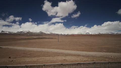 Mountain and Land with some of clouds and sky with high contrast Stock Photos