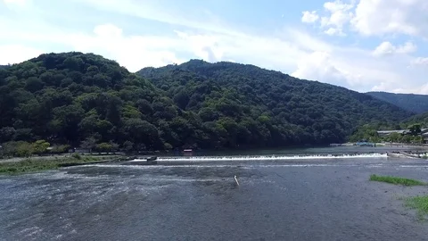 Mountain and the river Stock Footage 73447553