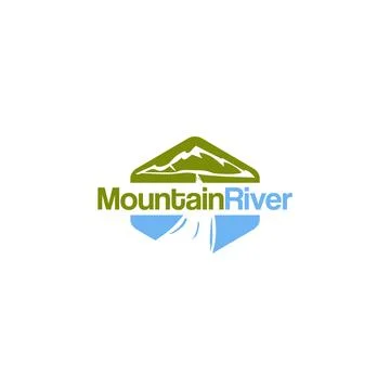 Mountain and river icon logo design inspiration Stock Illustration