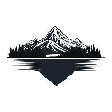 Mountain and river logo template. mountains vector icon 스톡 일러스트