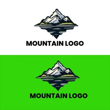 Mountain and river logo template. mountains vector icon 스톡 일러스트