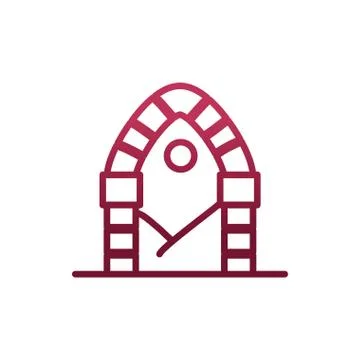 Mountain and sun inside window vector design Illustrazione stock