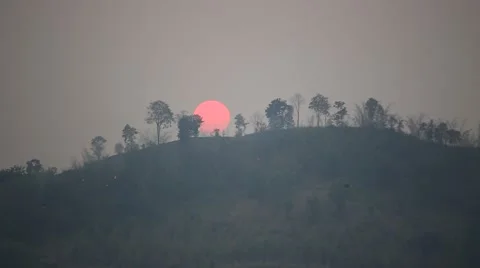 Mountain and sunset Stock Footage 55778606