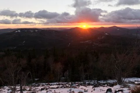 Mountain and sunset Foto stock