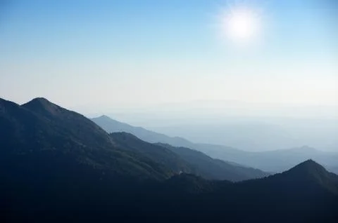 Mountain and sunset. Stock Photos