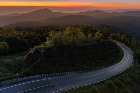 Mountain and sunset. Stock Photos