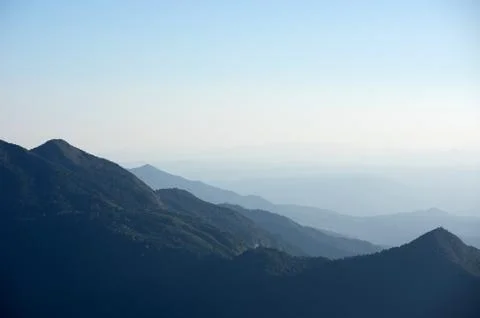 Mountain and sunset. Stock Photos
