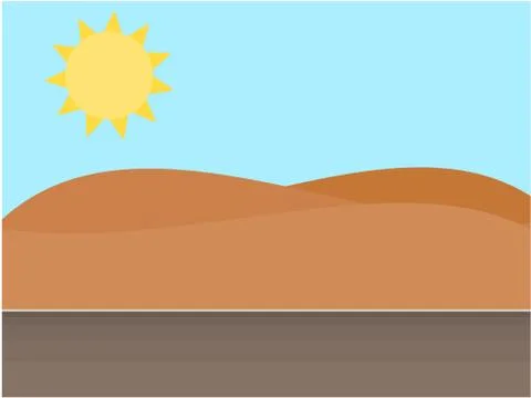 Mountain and tree view day illustration Stock Illustration