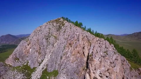 Mountain and valley, view from a quadcopter Stock Footage 166481416