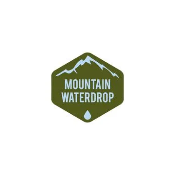 Mountain and water drop icon logo design inspiration Stock Illustration