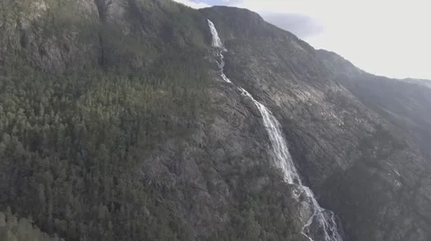 Mountain and waterfall Stock Footage 66528480