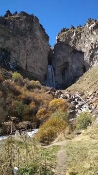 Mountain and waterfall view Stock Photos