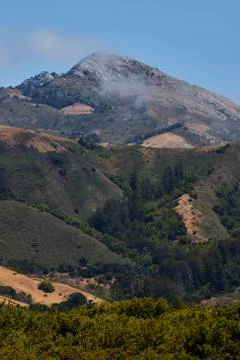 Mountain in Andrew Molera state park (Big Sur, CA) Stock Photos