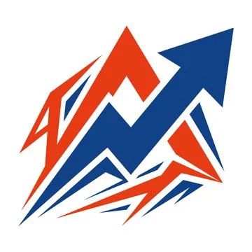 Mountain Arrow Logo Design for Adventure Growth Branding Stock Illustration