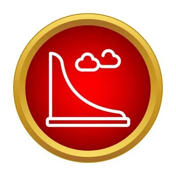 Mountain ascending trail path icon with clouds Illustrazione stock