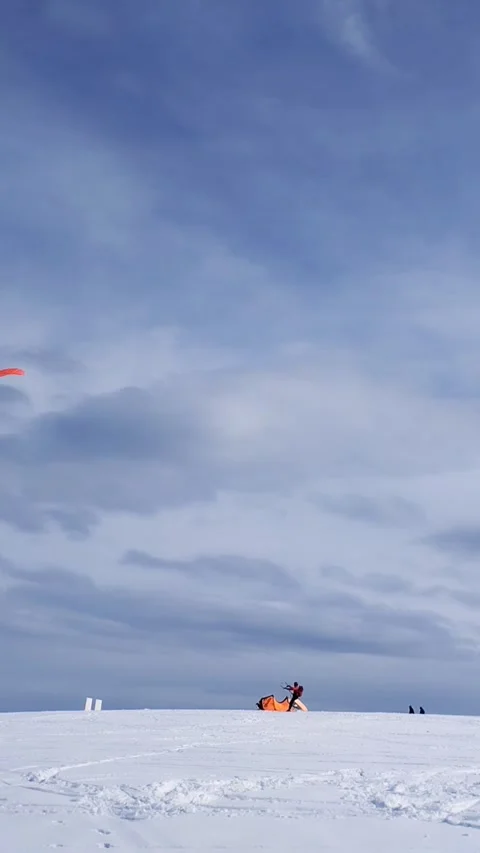 Mountain Ascent Breathtaking View of a Glider at the Summit Video stock 281498927