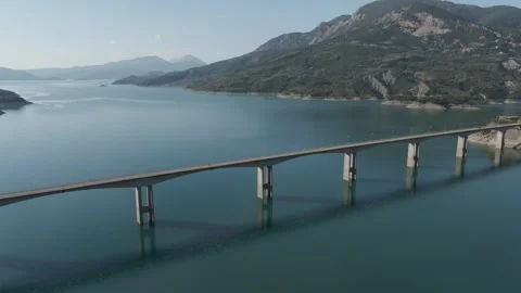 Mountain attach bridge river nature Stock Footage 274414419