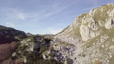 Mountain in the Autumn fly-over Stock Footage 87408124