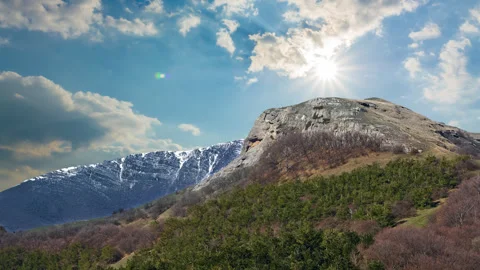 Mountain backbone time lapse scene Stock Footage 279179345