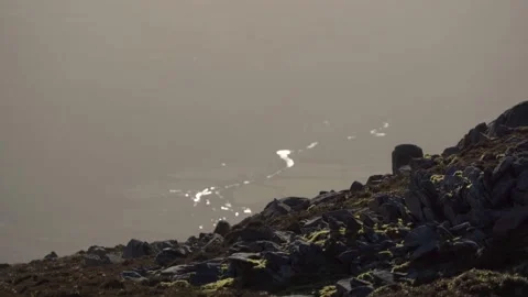 Mountain background scene of a winding stream in the countryside Vídeo Stock 169152447