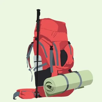 Mountain Backpack Illustration Stock Illustration