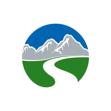 Mountain Badge Vector Logo Template Stock Illustration