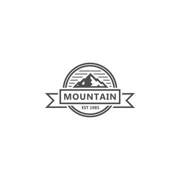 Mountain bagde. Vector logo template Stock Illustration