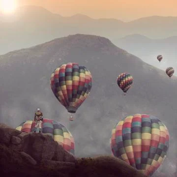 Mountain Ballons Foto stock