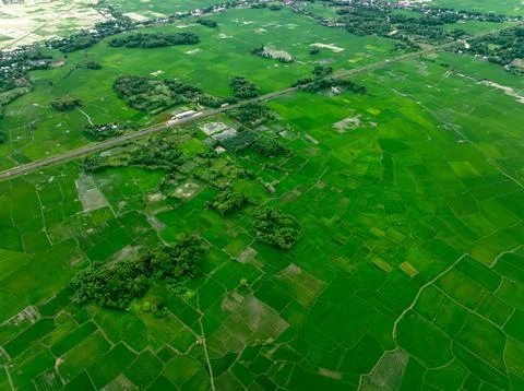 Mountain Base Fields Sunset Stock Photos