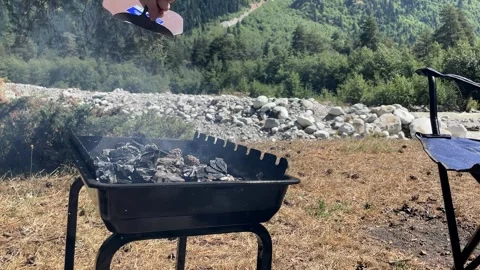Mountain BBQ Leisure Stock Footage 310821399