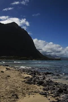 Mountain beach Stock-Fotos