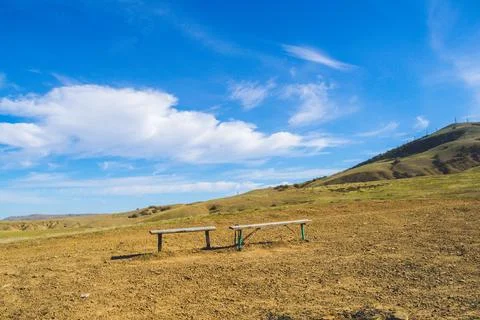 Mountain bench Stock Photos