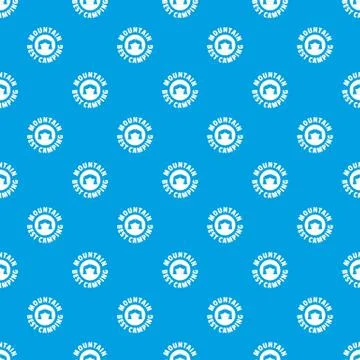 Mountain best camping pattern vector seamless blue Illustrazione stock