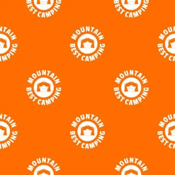 Mountain best camping pattern vector orange Illustrazione stock