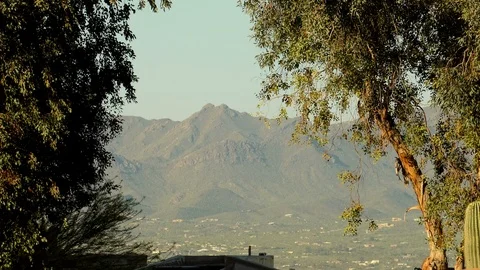 Mountain between trees Video stock 116634271