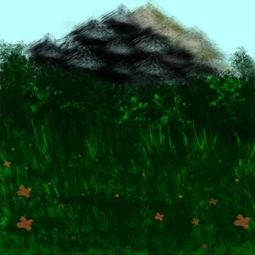The mountain beyond the forest Stock-Illustration