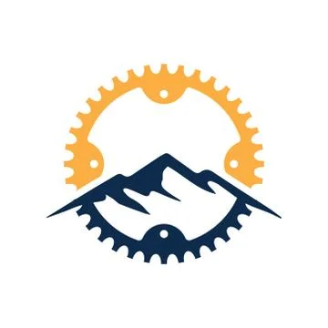 MOUNTAIN BICYCLE BADGE Stock Illustration