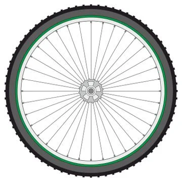 Mountain bicycle wheel on a white background, vector illustration Stock Illustration