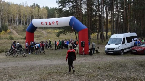 Mountain bike competitions Vídeo Stock 280331544