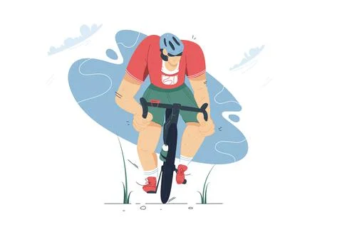 Mountain bike cycling in the forest Stock Illustration