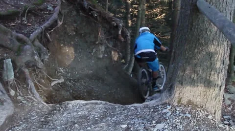 Mountain bike downhill Stock Footage 25893382