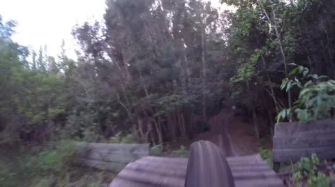 Mountain Bike Drop Berm Turn (Sound).mp4 Stock-Footage 44188726
