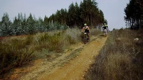 Mountain Bike Trail Stock Footage 85372414