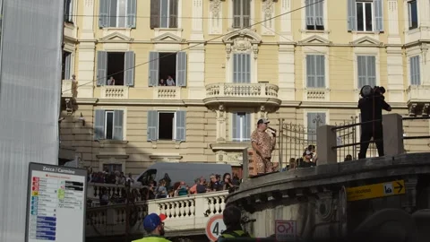 Mountain bike urban downhill: Cerro Abajo in Genoa 動画素材 291702353