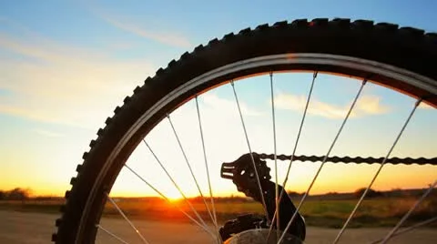 Mountain bike wheel Stock Footage 8947108