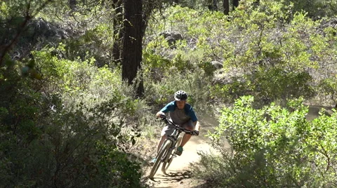 Mountain Biker Downhill Stock Footage 66768801